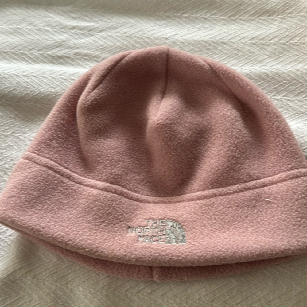 North face pink fleece beanie